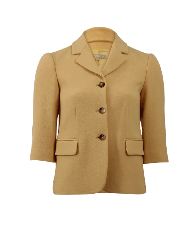 ladies' quilted coat -Cropped Suit Jacket