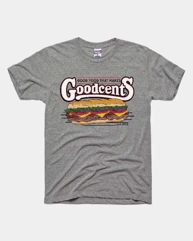 ladies' ruched front blouse -Mr. Goodcents Good Food Vintage Grey T-Shirt