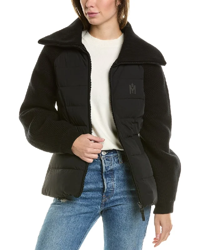 women's relaxed fit blazer -Mackage Wool-Trim Down Jacket