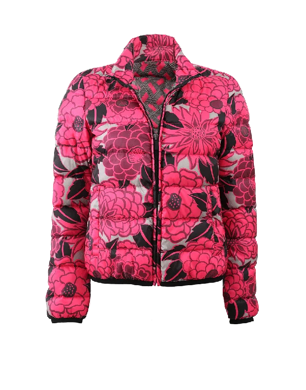 waterproof windproof raincoat for women -Dalia Floral Puffer Jacket