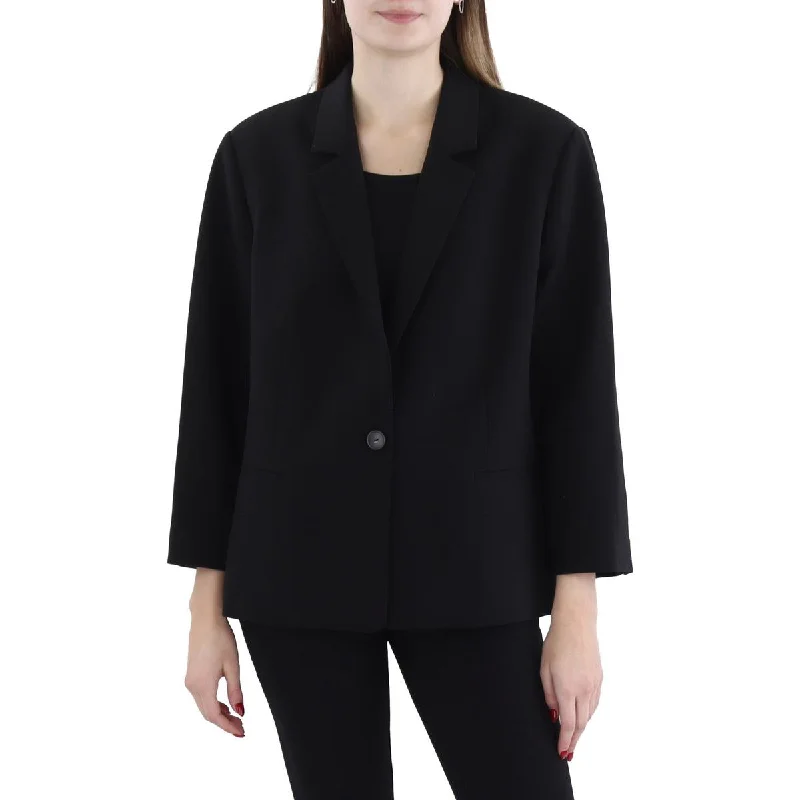 women's teddy bear coat -Vince Womens Solid Workwear One-Button Blazer