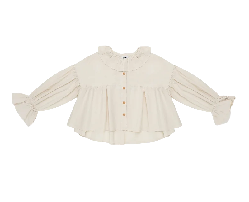 elegant embroidered top for women -Rushi Blouse | Soft Sand