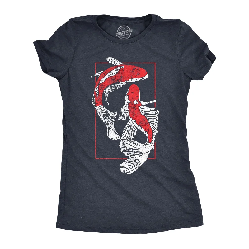 ladies' modern draped top -Koi Fish Women's T Shirt