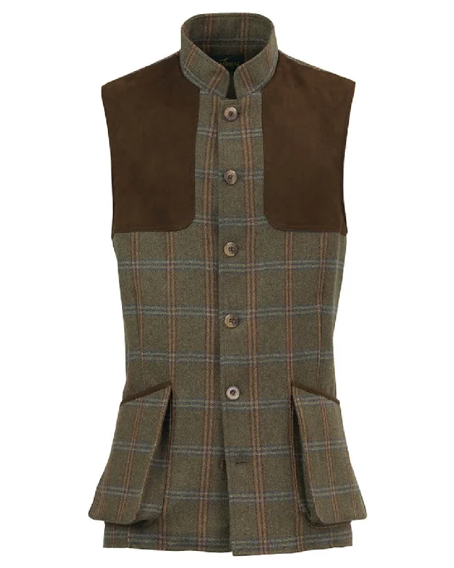 sporty track jacket for women -Laksen Chester Mulland Tweed Shooting Vest