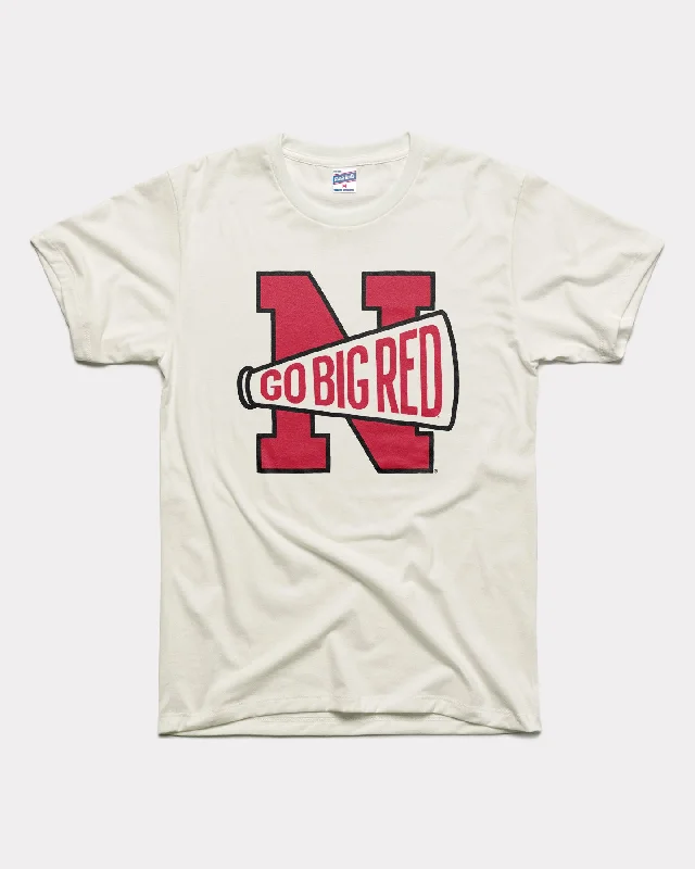 soft waffle-knit top for ladies -Nebraska Cornhuskers Block N Vintage White T-Shirt