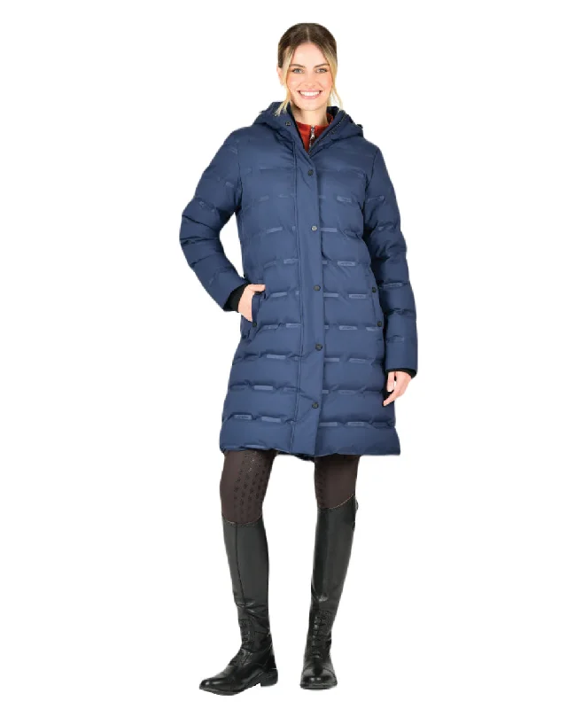 ladies' longline puffer coat -WeatherBeeta Helsinki Heat Seal Quilted Jacket