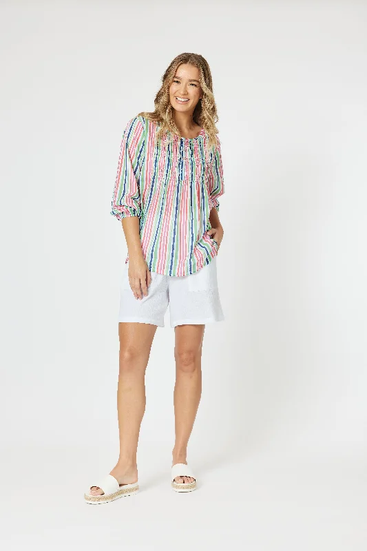 ultra-soft stretch top for women -Stripe Tunic - Multi