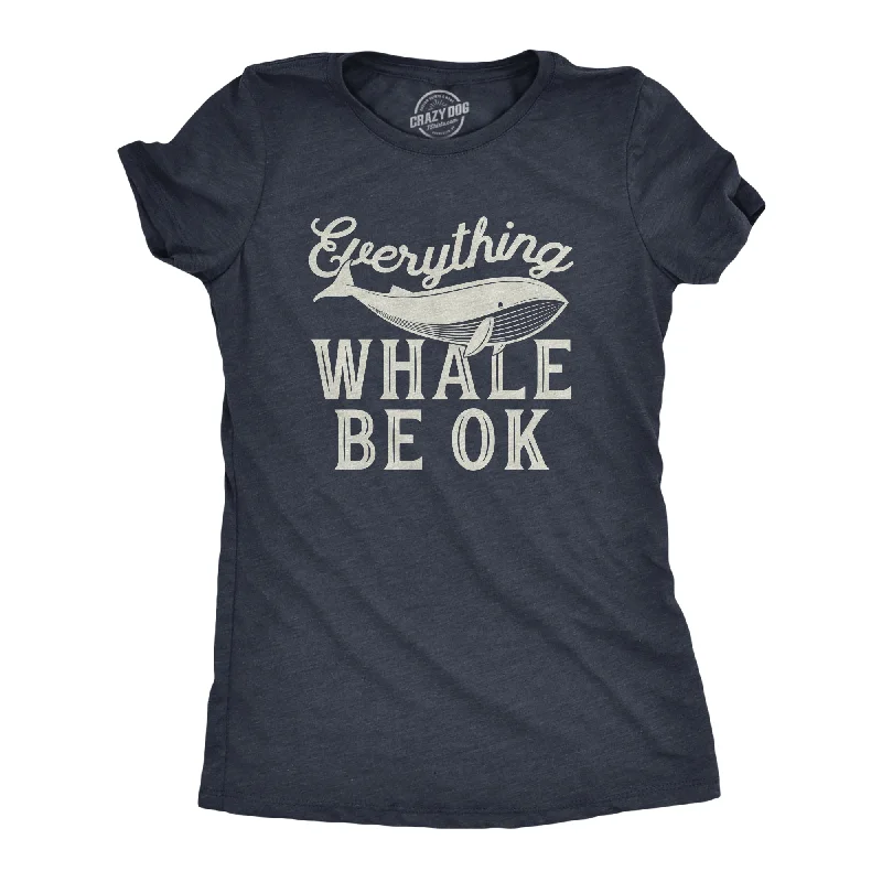 stylish surplice wrap top for women -Everything Whale Be Okay Women's T Shirt