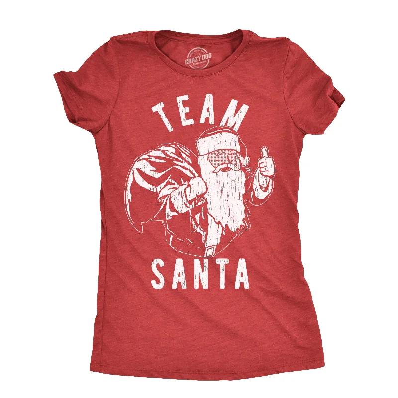 trendy button-down crop top for women -Team Santa Women's T Shirt