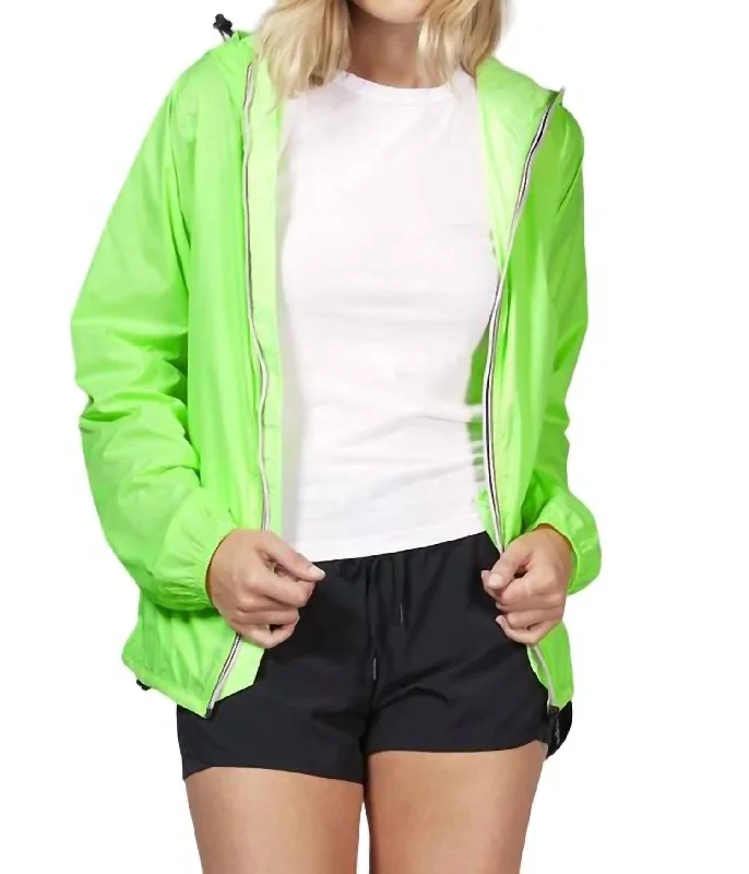 women's winter coat -Rain Jacket In Neon Green