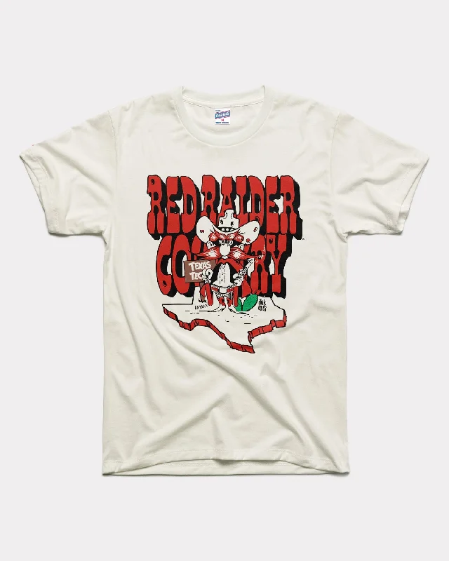 women's button-up shirt -Texas is Red Raider Country Vintage White T-Shirt