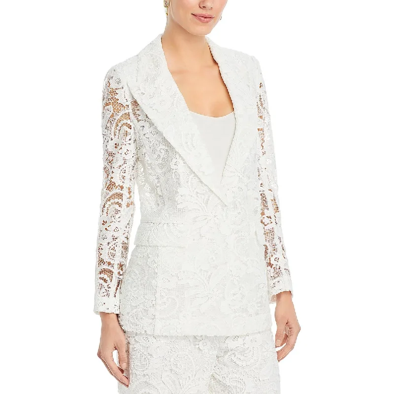 ladies' cashmere overcoat -Kobi Halperin Womens Lace Long Sleeve One-Button Blazer