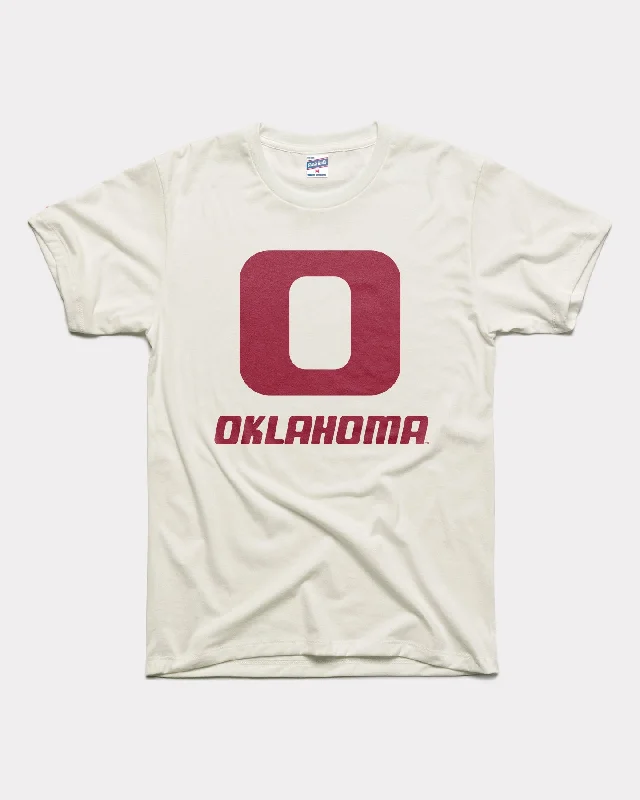 stylish halter neck top for ladies -Oklahoma Block O Vintage White T-Shirt