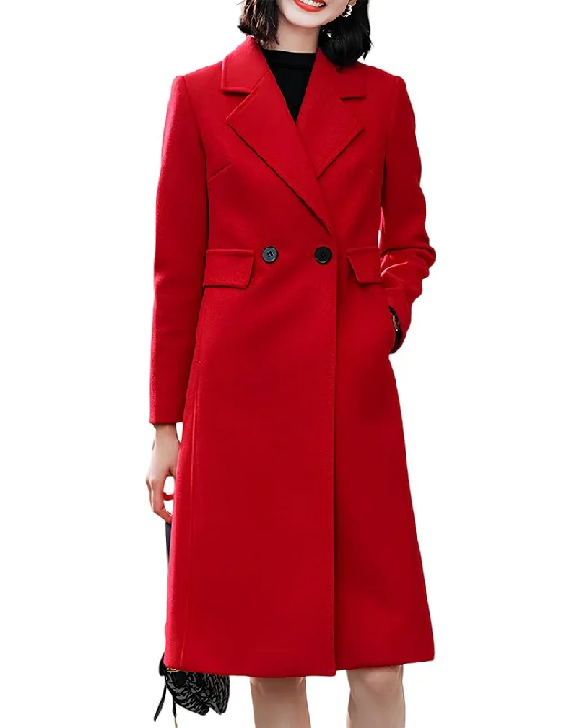 double-layered long coat for women -RVHSWDS Medium Coat