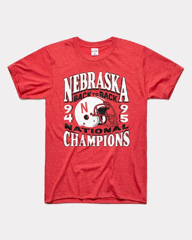 women's breathable linen tunic -Nebraska Back to Back National Champs Red T-Shirt