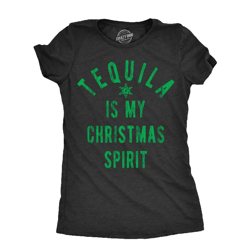 women's striped casual shirt -Tequila Is My Christmas Spirit Women's T Shirt