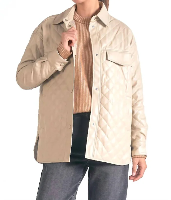 women's winter coat -Minka Quilted Jacket In Stone