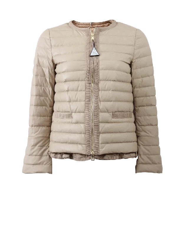 lightweight packable jacket for women -Ombrine Ruffle Hem Jacket