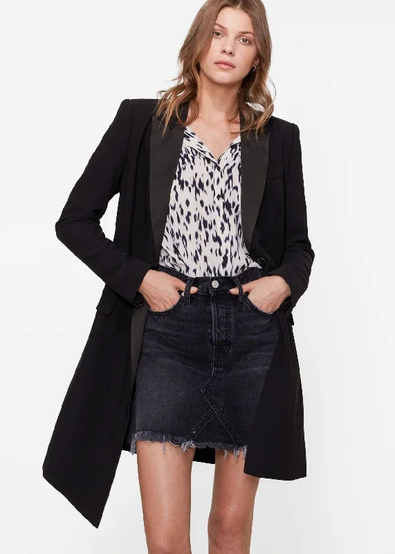 women's relaxed fit blazer -Women's Double Breasted Long Blazer