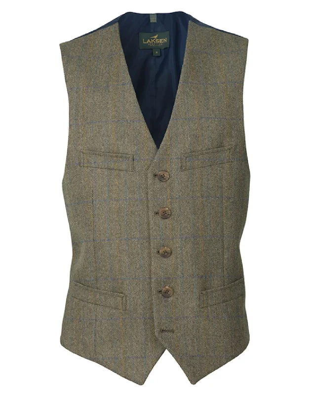 women's faux fur coat -Laksen Laird Tweed Colonial Dress Vest