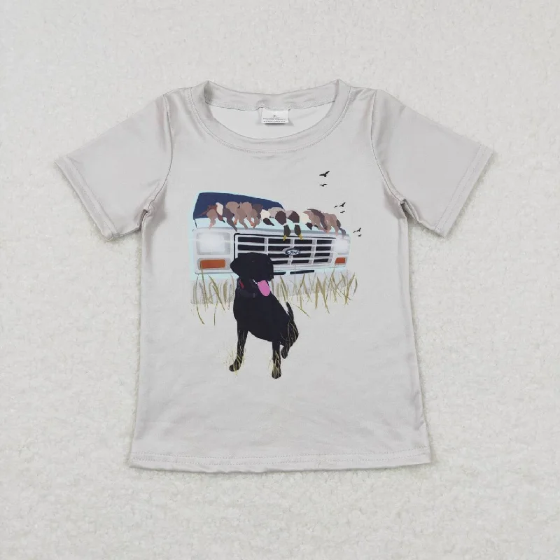 oversized cotton tee for women -BT0423 baby boy clothe hunting dog boy summer shirt