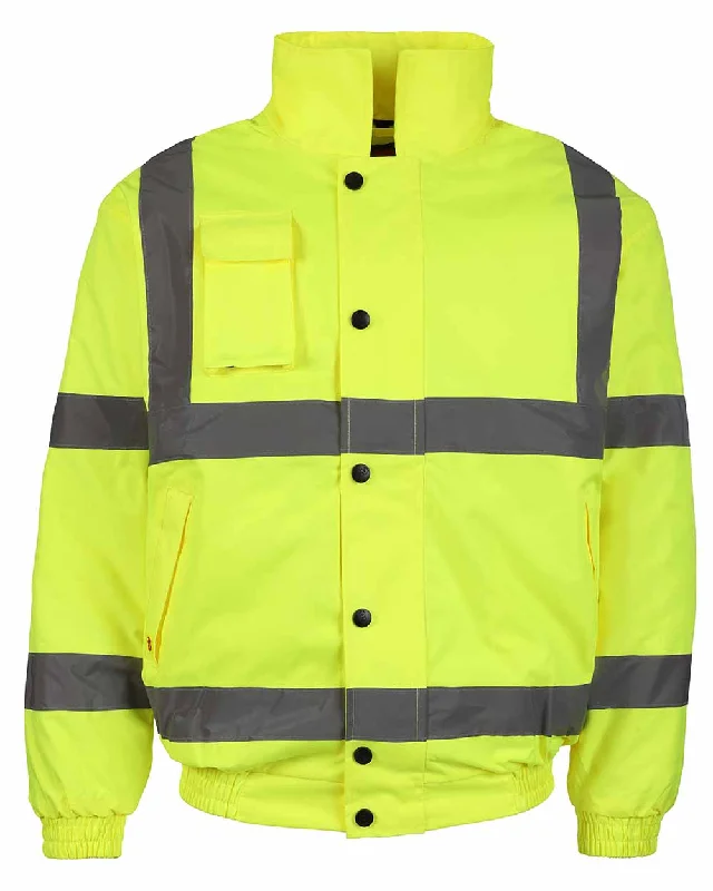 sleek minimalist coat for women -Fort Hi-Vis Waterproof Bomber Jacket