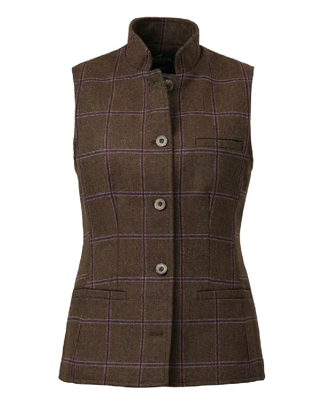 urban streetwear jacket for women -Laksen Pippa Fife Tweed Vest