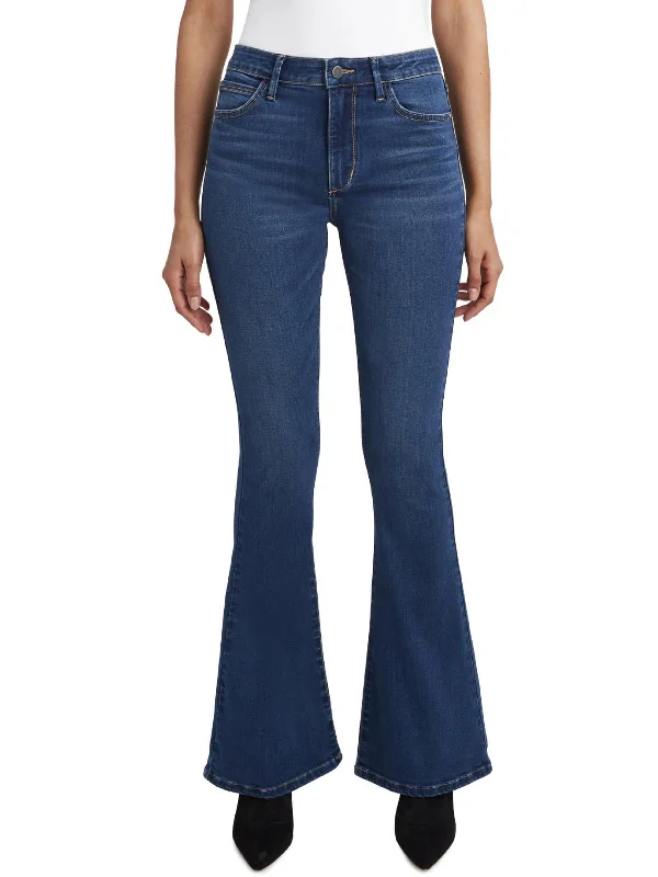 women's super skinny ankle jeans -Womens Denim Stretch Flare Jeans