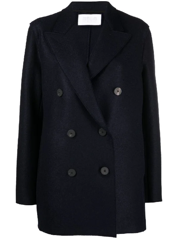 classic camel coat for ladies -Harris Wharf London Women's Coats blue