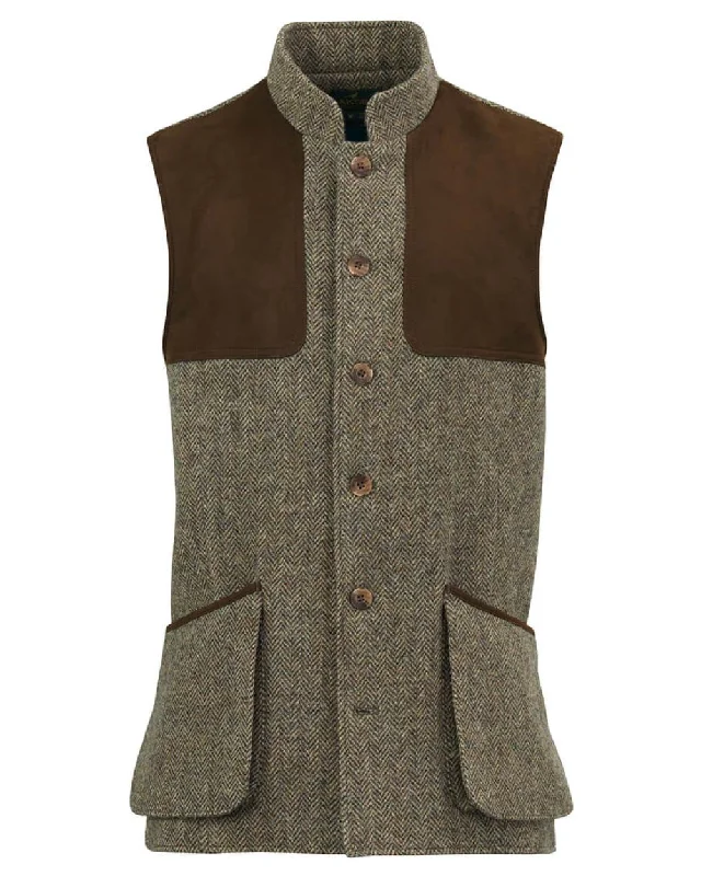 warm shearling coat for women -Laksen Lewis Mulland Tweed Shooting Vest