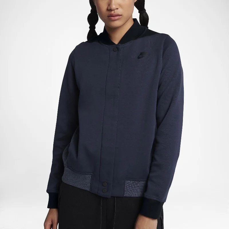 chic oversized blazer for women -Nike Sportswear Women's Tech Fleece Destroy Jacket Obsidian Black/Blue Size Medium - Black - M