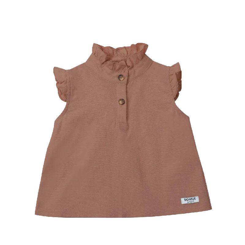 soft-touch modal t-shirt for women -Teffi Blouse | Autumn Clay