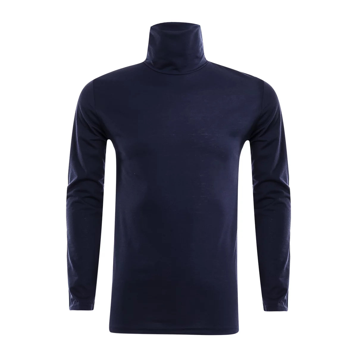 breathable workout top for women -Roll Neck Skivvy - Navy