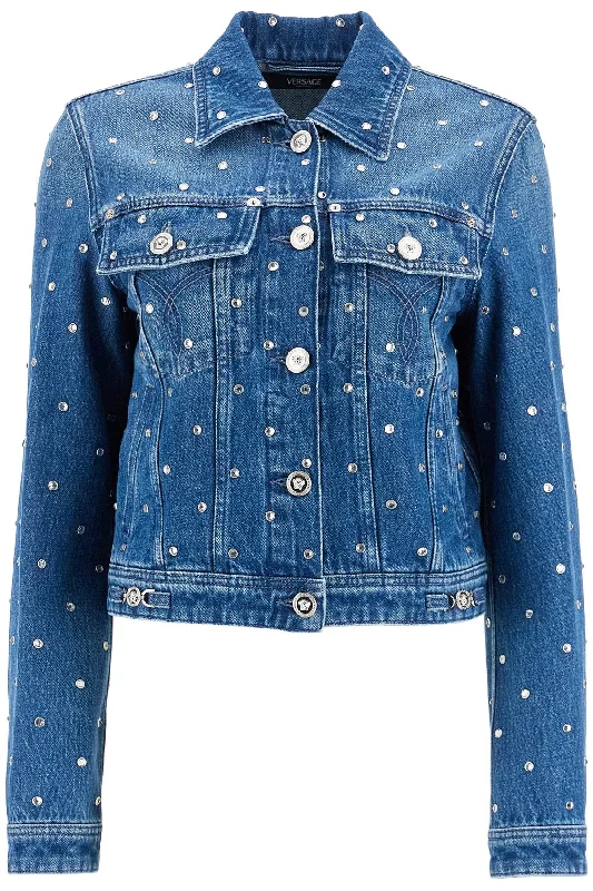 women's faux fur-lined parka -Versace Women's "Starry Sky blue Jacket