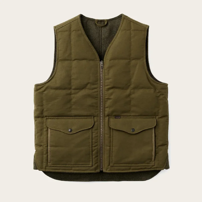 casual zip-up hoodie jacket for women -Filson Buckland Down Vest