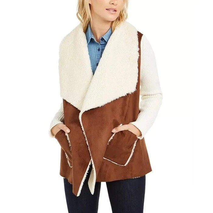 women's teddy bear coat -Tommy Hilfiger Women's Faux Shearling Jacket Beige Size Small