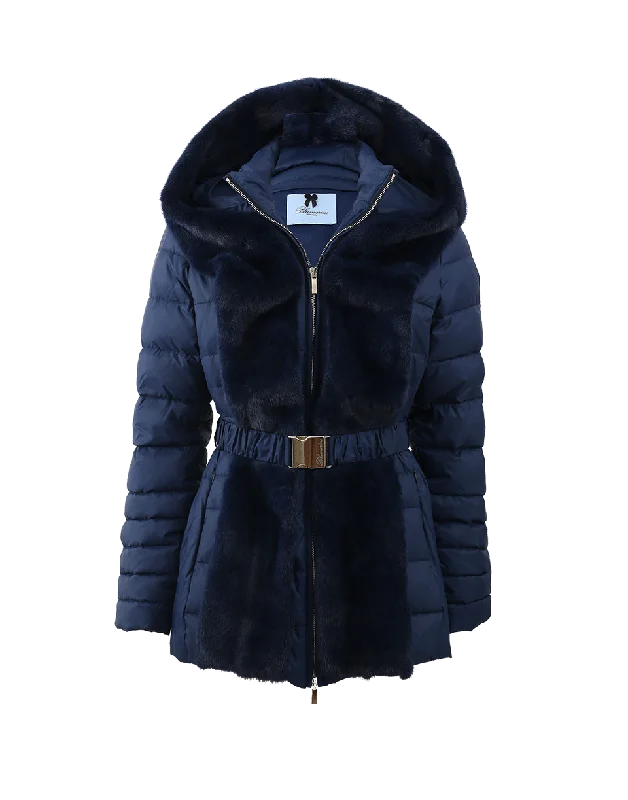 warm alpaca wool coat for ladies -Nylon Puffer Jacket