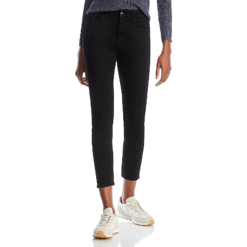 loose cargo-style jeans for ladies -Womens Mid-Rise Ankle Skinny Jeans