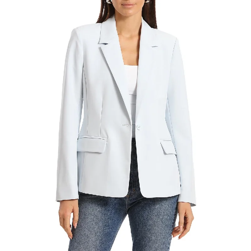 cropped faux leather jacket for women -Bagatelle Womens Solid Office One-Button Blazer