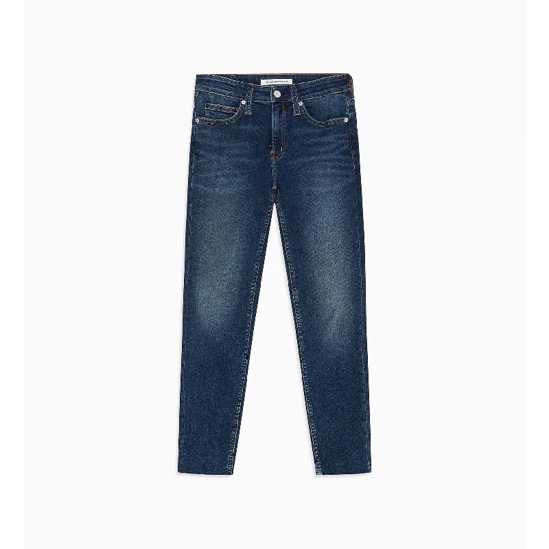 high-rise paperbag jeans for women -Calvin Klein Women's Mid Rise Skinny Ankle Jeans Blue RWH Size 29" X 28" - 29" x 28"