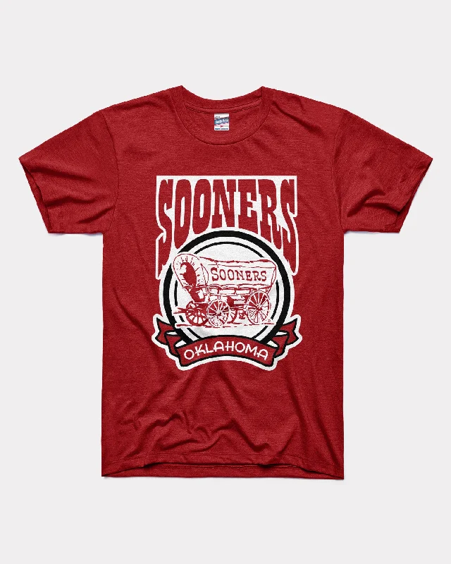 ladies' cold-shoulder top -Oklahoma Sooners Cola Cardinal T-Shirt