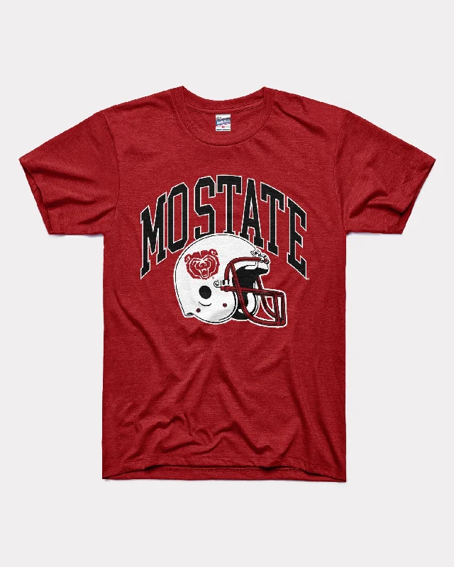 women's embroidered boho blouse -MO State Football Helmet Cardinal T-Shirt