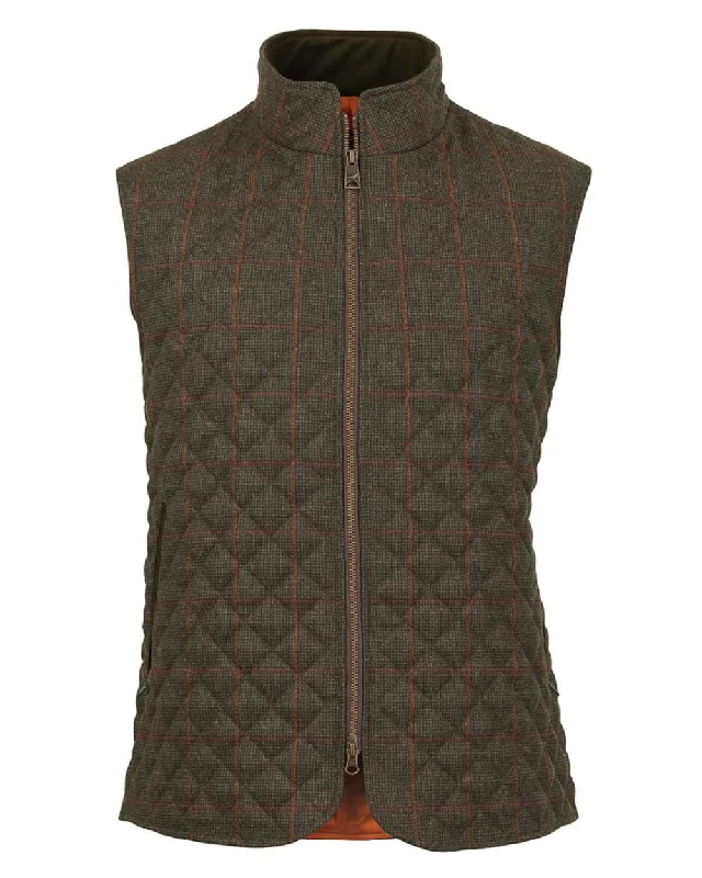 lightweight packable jacket for women -Laksen Hastings Tweed Quilted Vest