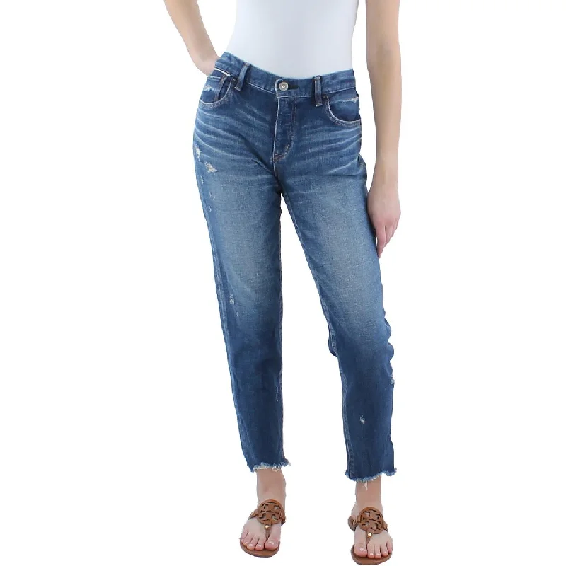 vintage-inspired wide jeans for ladies -Daleville Womens Denim Distressed Skinny Jeans