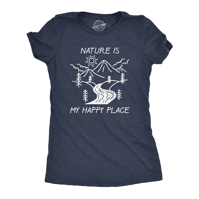 classic polo collar blouse for women -Nature Is My Happy Place Women's T Shirt