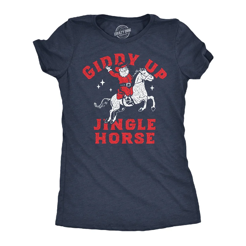 women's oversized sweatshirt -Giddy Up Jingle Horse Women's T Shirt