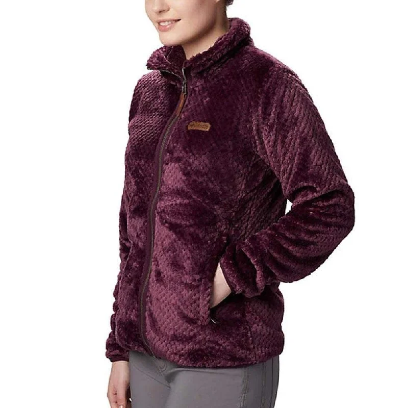 trendy plaid coat for women -Columbia Women's Fire Side Ii High-Pile-Fleece Jacket Purple Size Medium