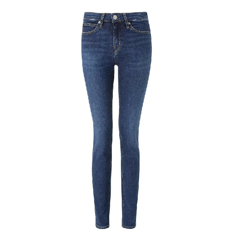 ultra-lightweight summer jeans for women -Calvin Klein Women's Mid Rise Skinny Ankle Jeans Amsterdam Blue Mid Size 28 - 28"