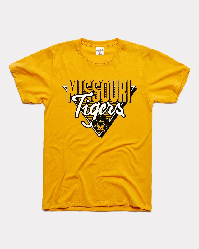 chic pleated detail top for ladies -Missouri Tigers Gold 90s Throwback T-Shirt