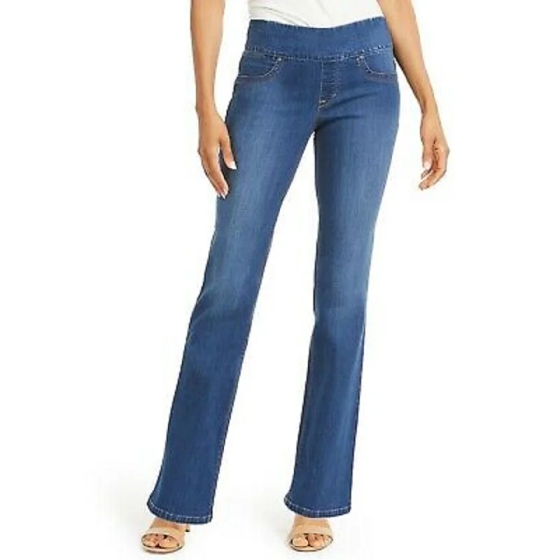 high-rise tapered jeans for women -Style & Co Women's Ella Pull-On Bootcut Jeans Med Blue Size Extra Small - X-Small